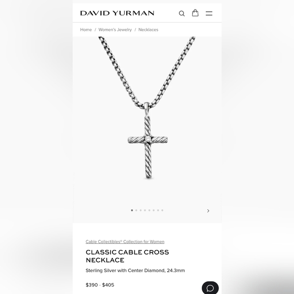 David Yurman Jewelry - Sterling Silver Twisted Cross Pendant Necklace